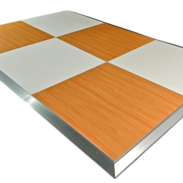 20'x20' Wood and White Checkered Dance Floor