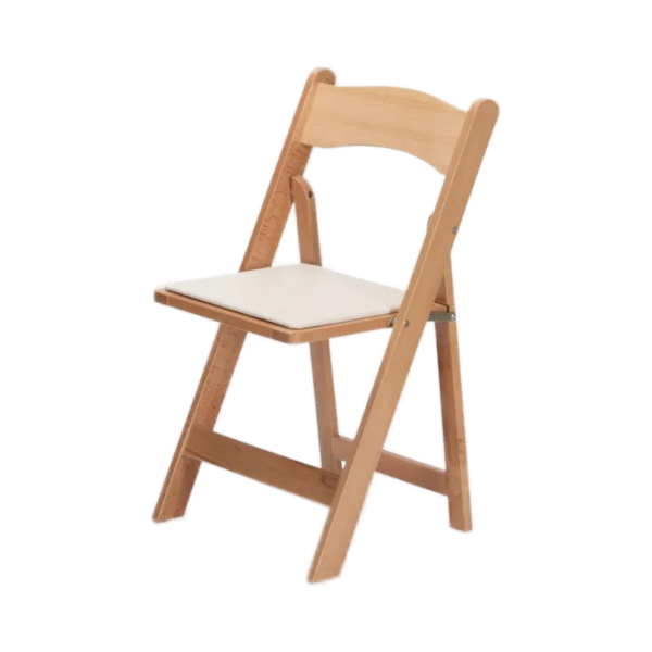 Natural Wood Padded Garden Chair