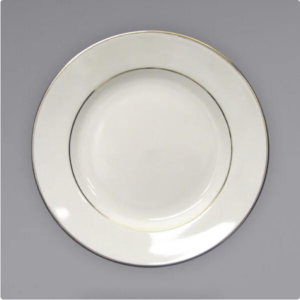 Ivory Dessert Plate with Gold Trim