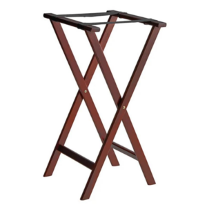 32" Mahogany Wood Folding Tray Stand