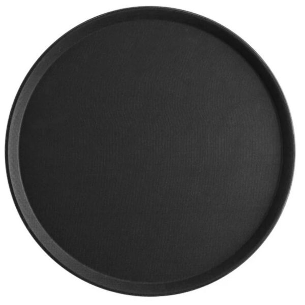 18" Black Round Serving Tray